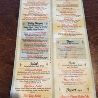 Menu at The Valley  in Tacoma
