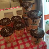 T's Tantan vegan display at Tokyo Food Bar.  More food in fridge to right. at NRT - Tokyo Food Bar - T1 in Narita