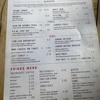 Menu as of 15/08/2023  at Lion's Den in Haslemere