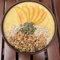 Mango smoothie bowl  at Secret Garden in Cat Ba