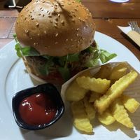  chickpea burger   at Secret Garden in Cat Ba