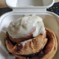 Cinnamon roll at Chapter One Coffee Shop in Edinburgh