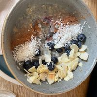 Blueberry porridge  at Chapter One Coffee Shop in Edinburgh
