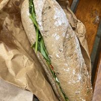 Almond pesto and mozzarella sandwich   at Chapter One Coffee Shop in Edinburgh