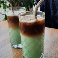 Pistachio latte at Chapter One Coffee Shop in Edinburgh