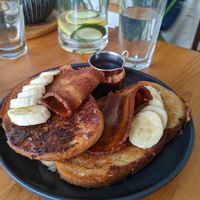 French Toast with bacon at Chapter One Coffee Shop in Edinburgh
