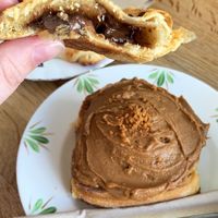 Biscoff bun and gooey Nutella croissant   at Chapter One Coffee Shop in Edinburgh