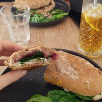 Bree and cranberry, and reuben roll at Chapter One Coffee Shop in Edinburgh