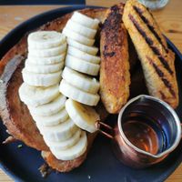 Banana and maple syrup french toast at Chapter One Coffee Shop in Edinburgh