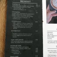 Menu 2024  at Chapter One Coffee Shop in Edinburgh