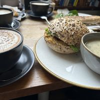 Soup and sandwich  at Chapter One Coffee Shop in Edinburgh
