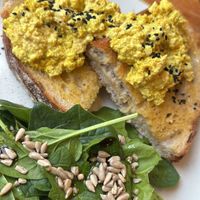 Tofu scramble on sourdough   at Chapter One Coffee Shop in Edinburgh