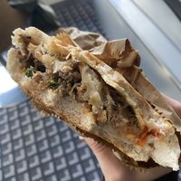 Haggis sandwich at Chapter One Coffee Shop in Edinburgh