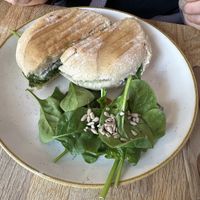 Almond cheese, pesto sandwich   at Chapter One Coffee Shop in Edinburgh