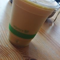 Passionfruit smoothie at Chapter One Coffee Shop in Edinburgh