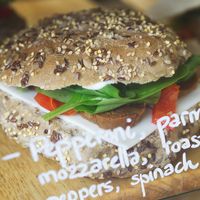 Vegan pepperoni and cheese sandwich at Chapter One Coffee Shop in Edinburgh