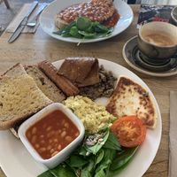 Full breakfast and beans on toast  at Chapter One Coffee Shop in Edinburgh