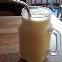 Passionfruit and pineapple smoothie  at Chapter One Coffee Shop in Edinburgh