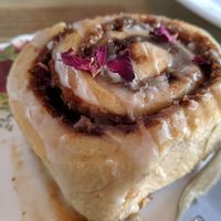 Cinnamon roll at Chapter One Coffee Shop in Edinburgh