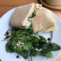 Falafel and mango chutney panini  at Chapter One Coffee Shop in Edinburgh