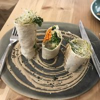 Hummus wrap at Odacova in Barcelona