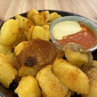 Vegan potato and dip at Odacova in Barcelona