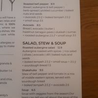 Menu at Plenty in The Hague