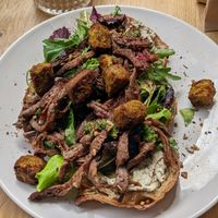 Mushrooms with seitan at Plenty in The Hague