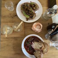 shakshuska and avo toast  at Plenty in The Hague