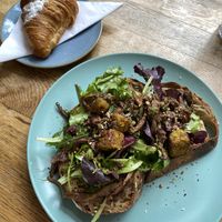 Almond croissant & mushroom sourdough bread  at Plenty in The Hague