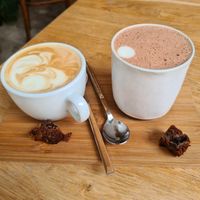 Cappuccino and pumpkin spice choco latte at Plenty in The Hague