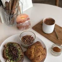 Breakfast platter + pumpkin spice choco latte  at Plenty in The Hague
