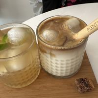 Homemade iced tea & Iced latte  at Plenty in The Hague
