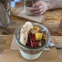 Granola bowl with €2 extra for half banana  at Plenty in The Hague