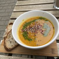 Pumpkin lentil soup  at Plenty in The Hague