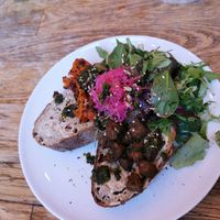 Tempeh sandwich, very tasty! Could do with a little more tempeh though. at Plenty in The Hague