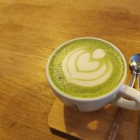 Matcha latte at Plenty in The Hague