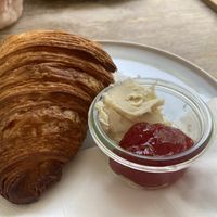 Croissant with butter and jam   at Plenty in The Hague