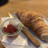 Croissant 3,80€ Jam 1€ Butter 1€  at Plenty in The Hague