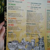 Menu at Juice Dudes in Barcelona