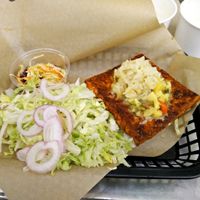 Tempeh burger at Seed Kitchen in Venice
