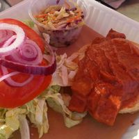 bbq tempeh burger at Seed Kitchen in Venice