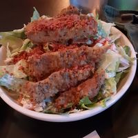 Beast Salad. The seitan on top is so yummy and tender. at Mark of the Beastro in Salt Lake City