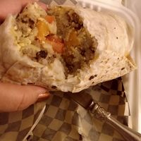 Breakfast burrito - very filling! at Mark of the Beastro in Salt Lake City
