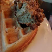 Chick'n (fried seitan) and waffles at Mark of the Beastro in Salt Lake City