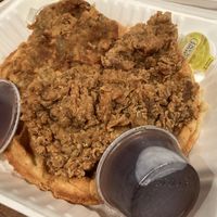 Chick’n and waffles at Mark of the Beastro in Salt Lake City