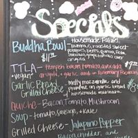 Specials board on Friday which lists the TTLA as a vegan option at Downtown Deli & Donuts in Spartanburg