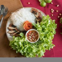 Veggie duck and noodles  at Weangboon in Lampang