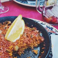 Vegetarian Paella. The little burnt bits at the bottom of the pan were the best! at Doña Clara in Tenerife