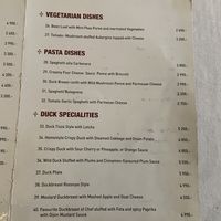 Menu at Kacsa Étterem in Budapest